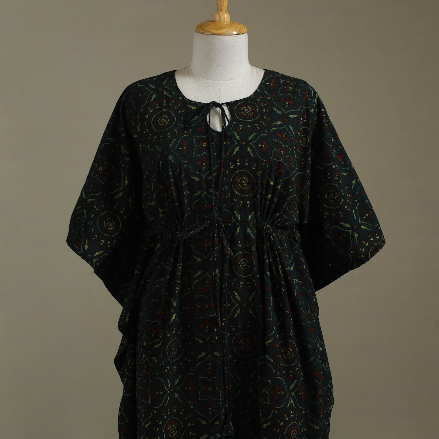 Black - cotton kaftan (long) 78 - handcrafted