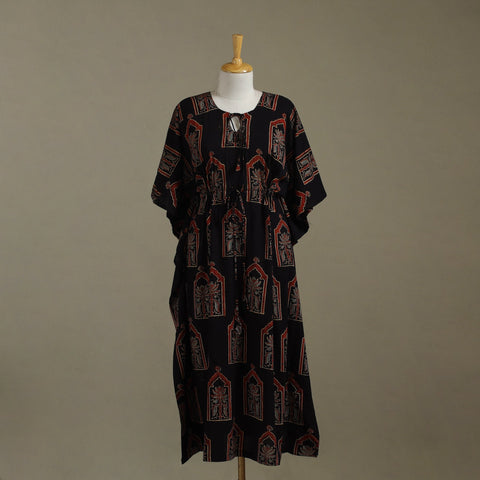 Black - cotton kaftan (long) 79 - handcrafted