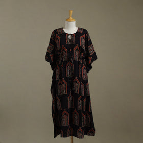 Black - cotton kaftan (long) 79 - handcrafted