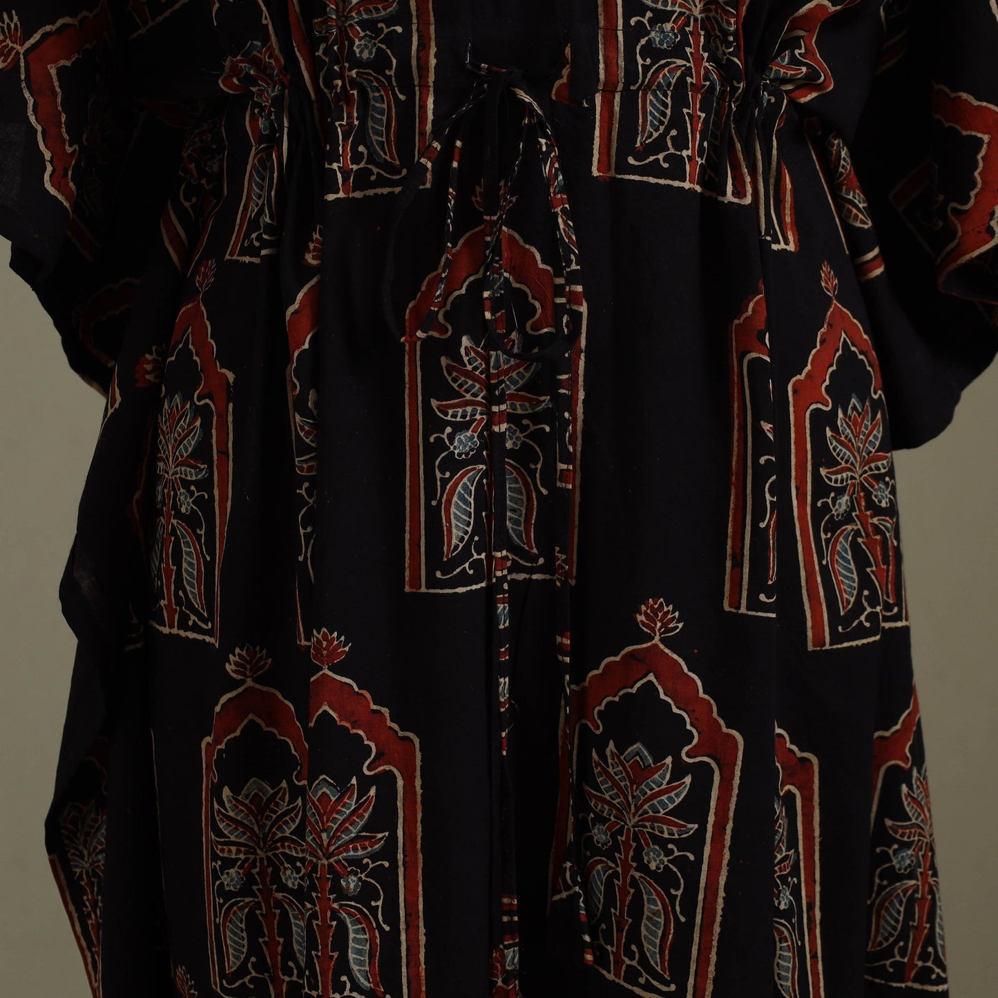 Black - cotton kaftan (long) 79 - handcrafted