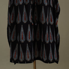 Black Ajrakh Block Print Cotton Kaftan (Long)
