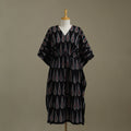 Black Ajrakh Block Print Cotton Kaftan (Long)
