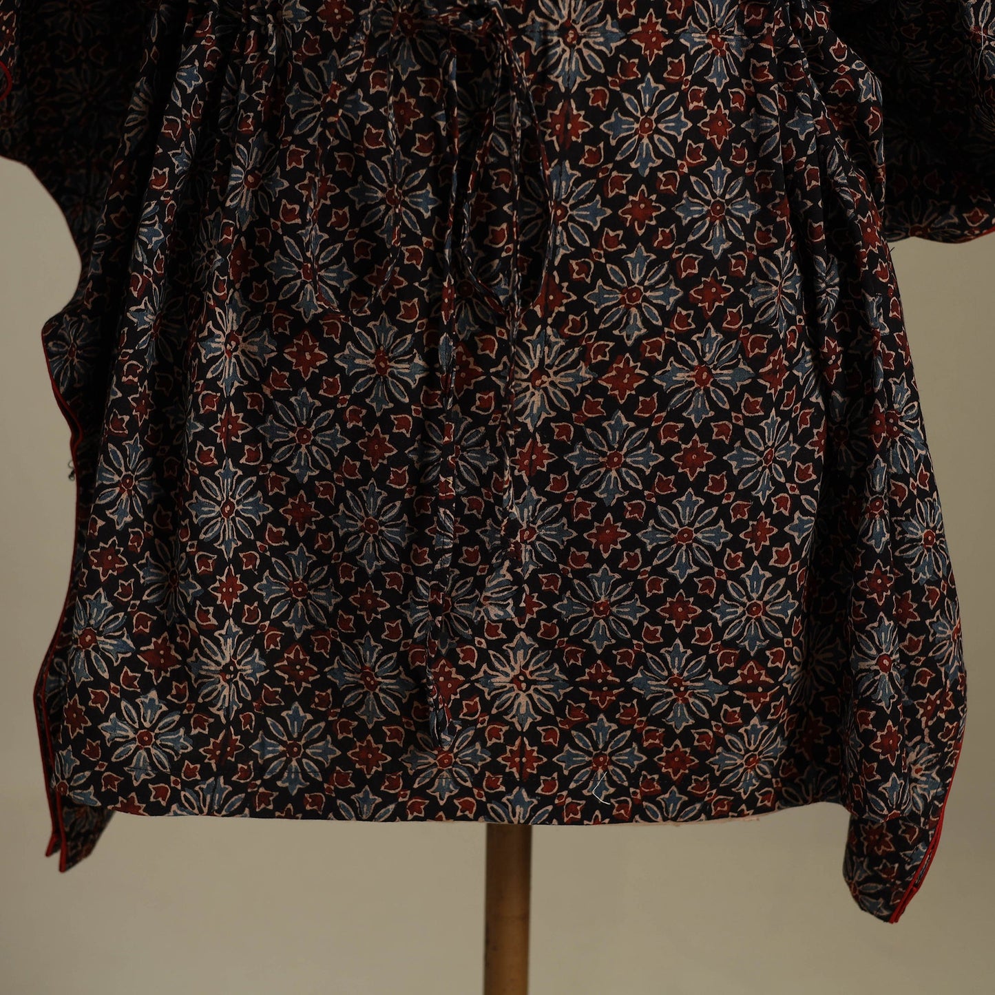 Black Ajrakh Block Print Cotton Kaftan (Short)
