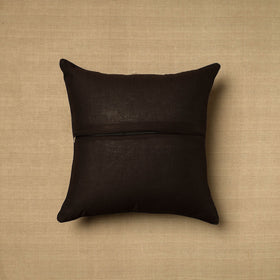  Black Block Print Cotton Kalamkari Cushion Cover