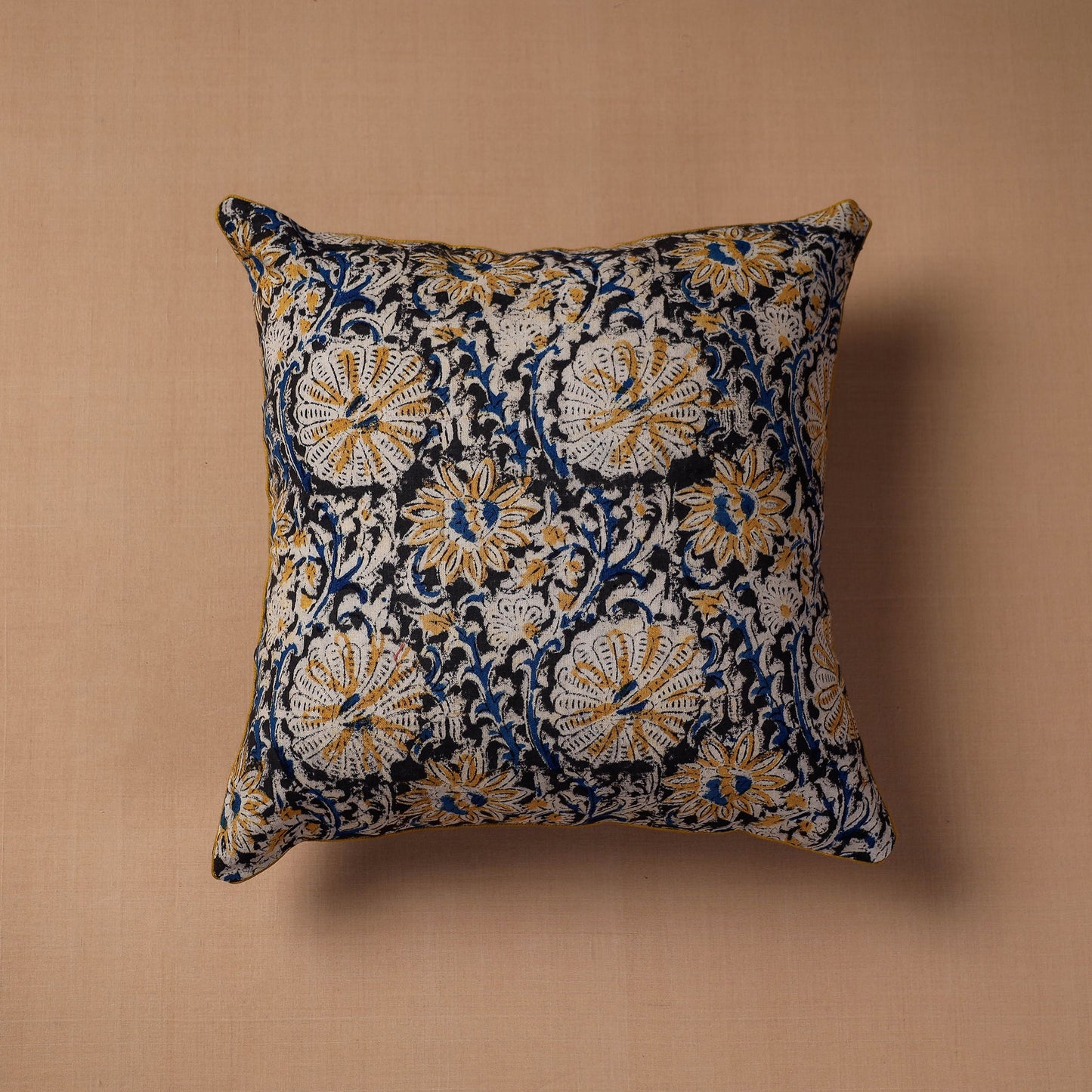  Block Print Cotton Kalamkari Cushion Cover