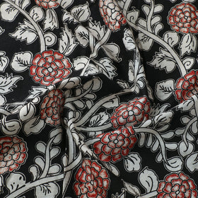 Buy Black Cotton Kalamkari Print Fabric