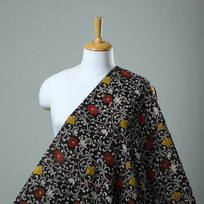 Buy Black Cotton Kalamkari Print Fabric