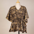 Block Print Cotton Kalamkari Kaftan with Tie-Up Waist