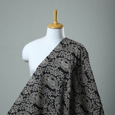 Buy Black Cotton Kalamkari Print Fabric