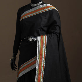 Cotton khun saree with chikki paras border 14 - handcrafted