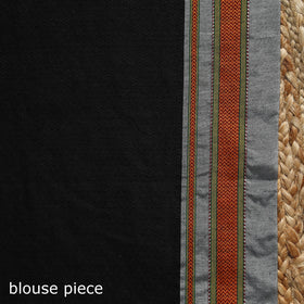 Cotton khun saree with chikki paras border 14 - handcrafted