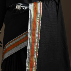 Cotton khun saree with chikki paras border 14 - handcrafted