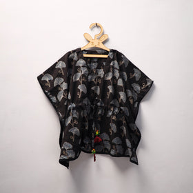 Black - cotton kids kaftan (3-4 years) 03 - handcrafted