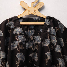 Black - cotton kids kaftan (3-4 years) 03 - handcrafted