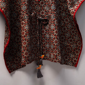 Black Ajrakh Block Print Cotton Kids Kaftan (3-4 Years)