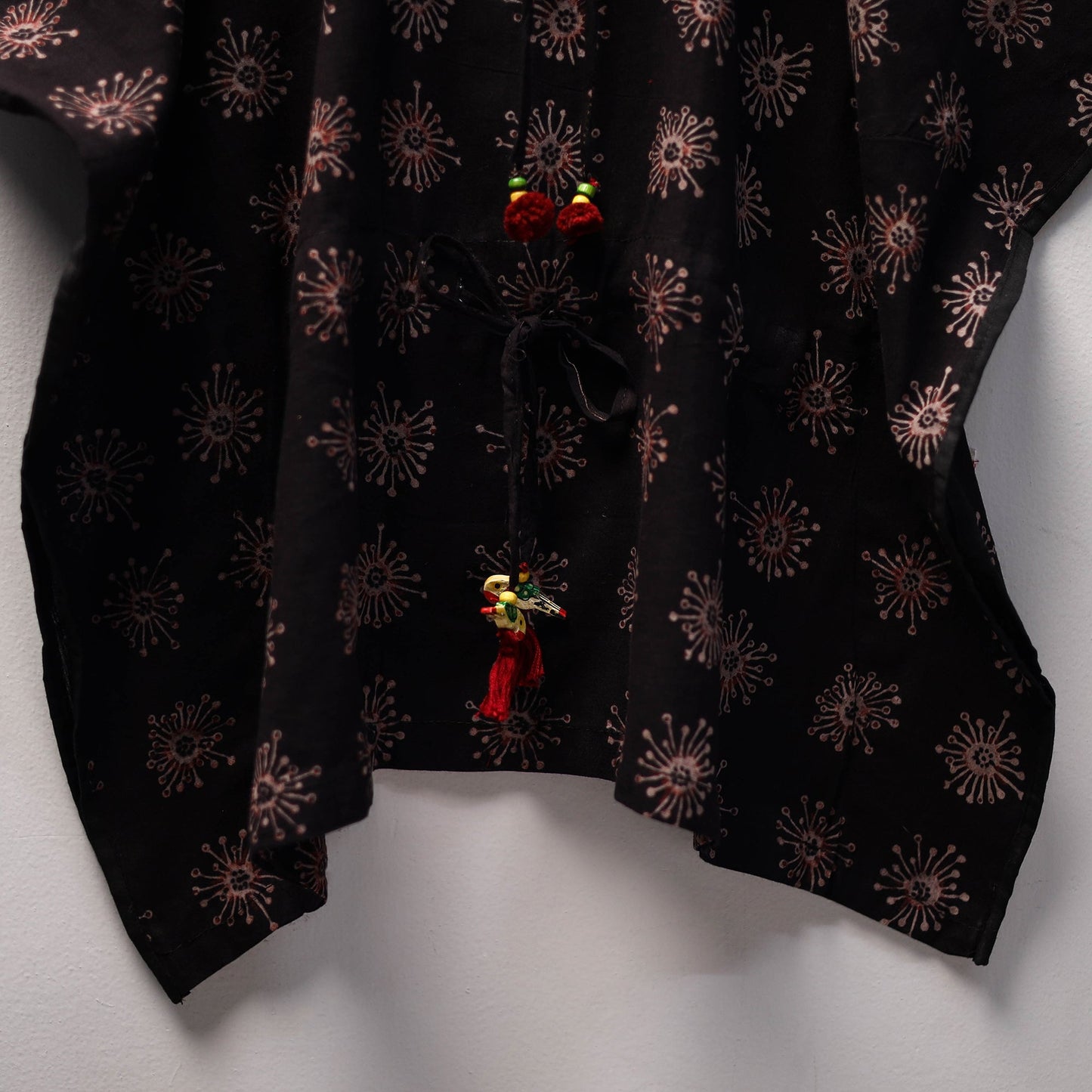 Black Ajrakh Block Print Cotton Kids Kaftan (3-4 Years)