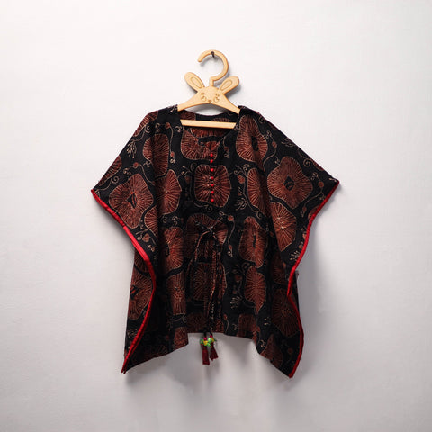 Black - cotton kids kaftan (3-4 years) 26 - handcrafted