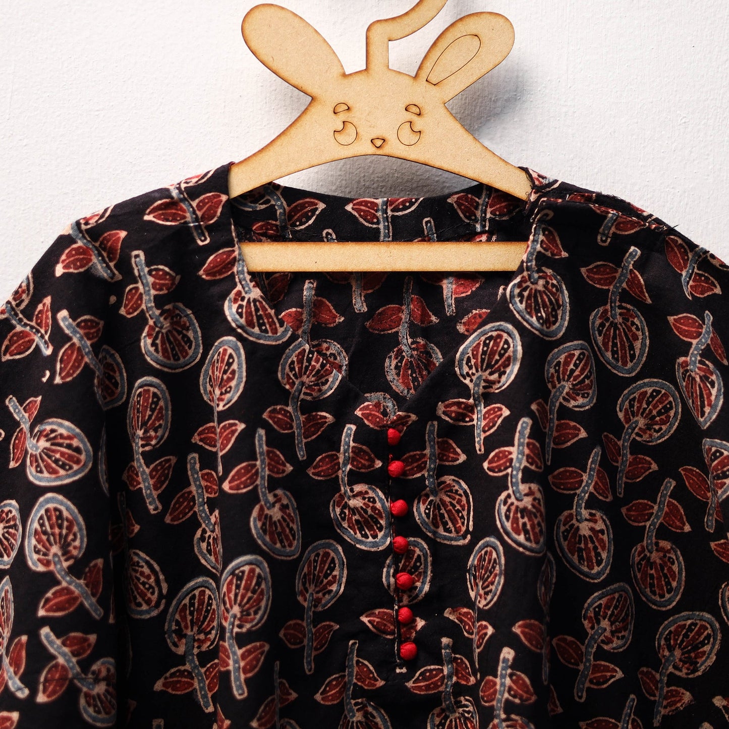 Black - cotton kids kaftan (3-4 years) 29 - handcrafted