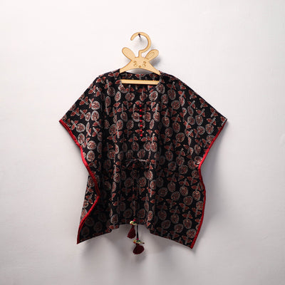 Black - cotton kids kaftan (3-4 years) 29 - handcrafted
