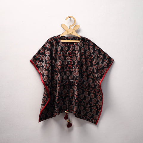 Black - cotton kids kaftan (3-4 years) 29 - handcrafted