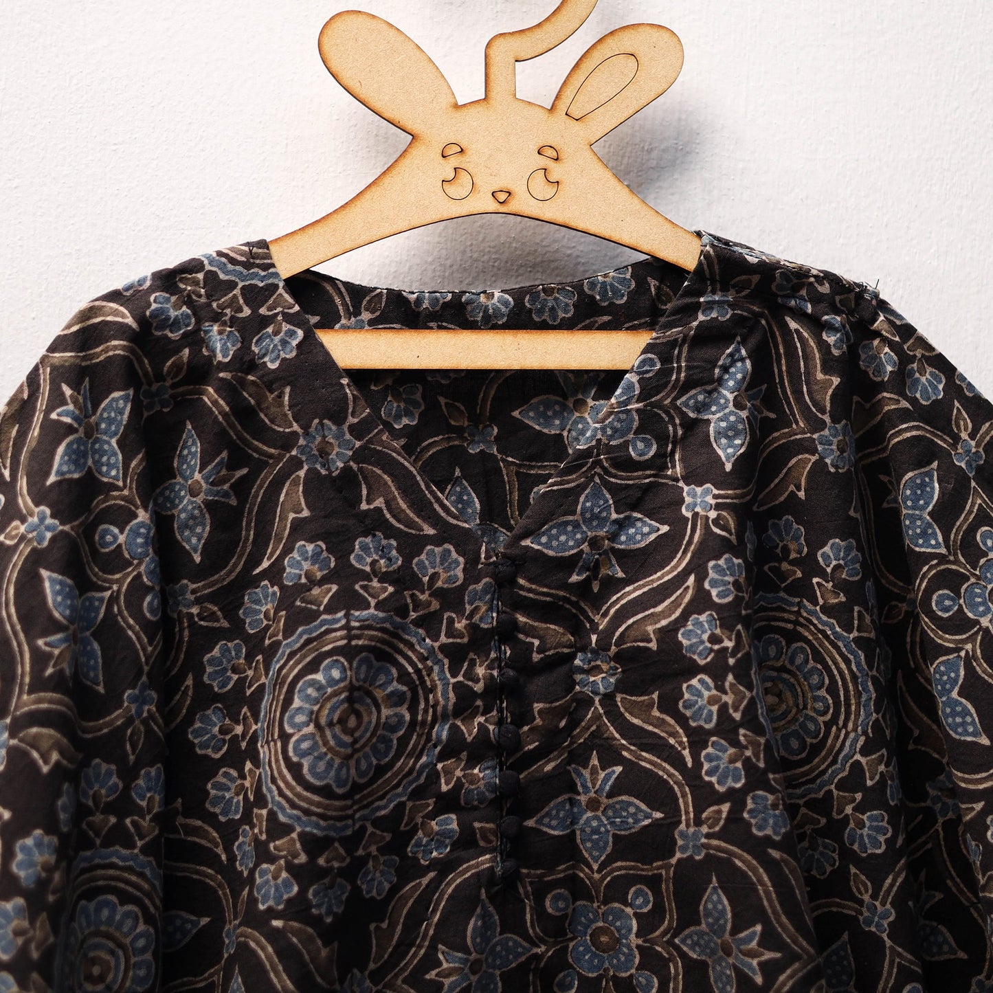 Black - cotton kids kaftan (3-4 years) 35 - handcrafted