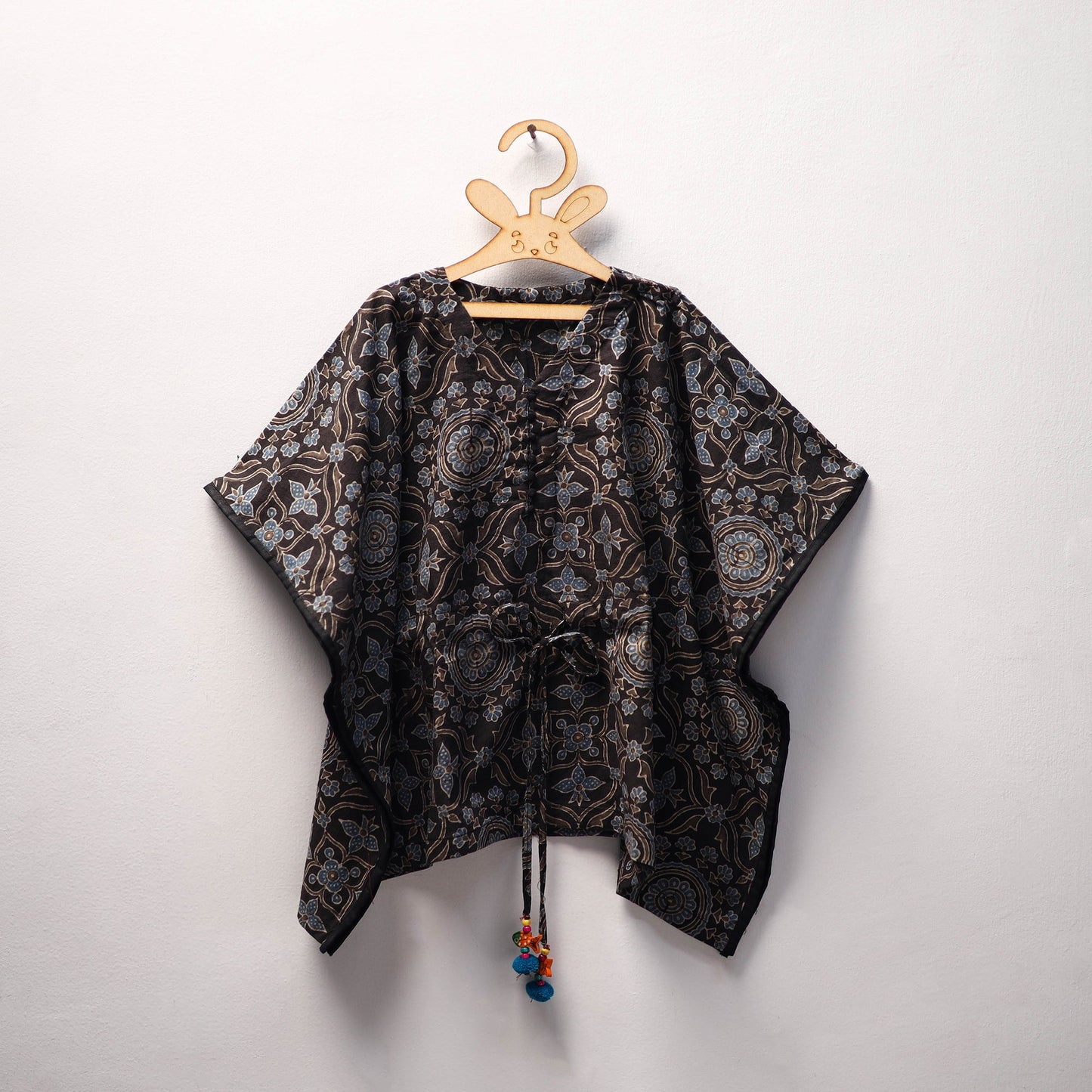 Black - cotton kids kaftan (3-4 years) 35 - handcrafted