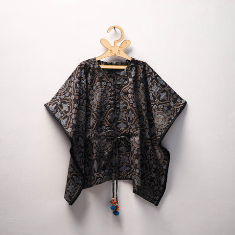 Black - cotton kids kaftan (3-4 years) 35 - handcrafted