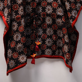 Black Ajrakh Block Print Cotton Kids Kaftan (3-4 Years)