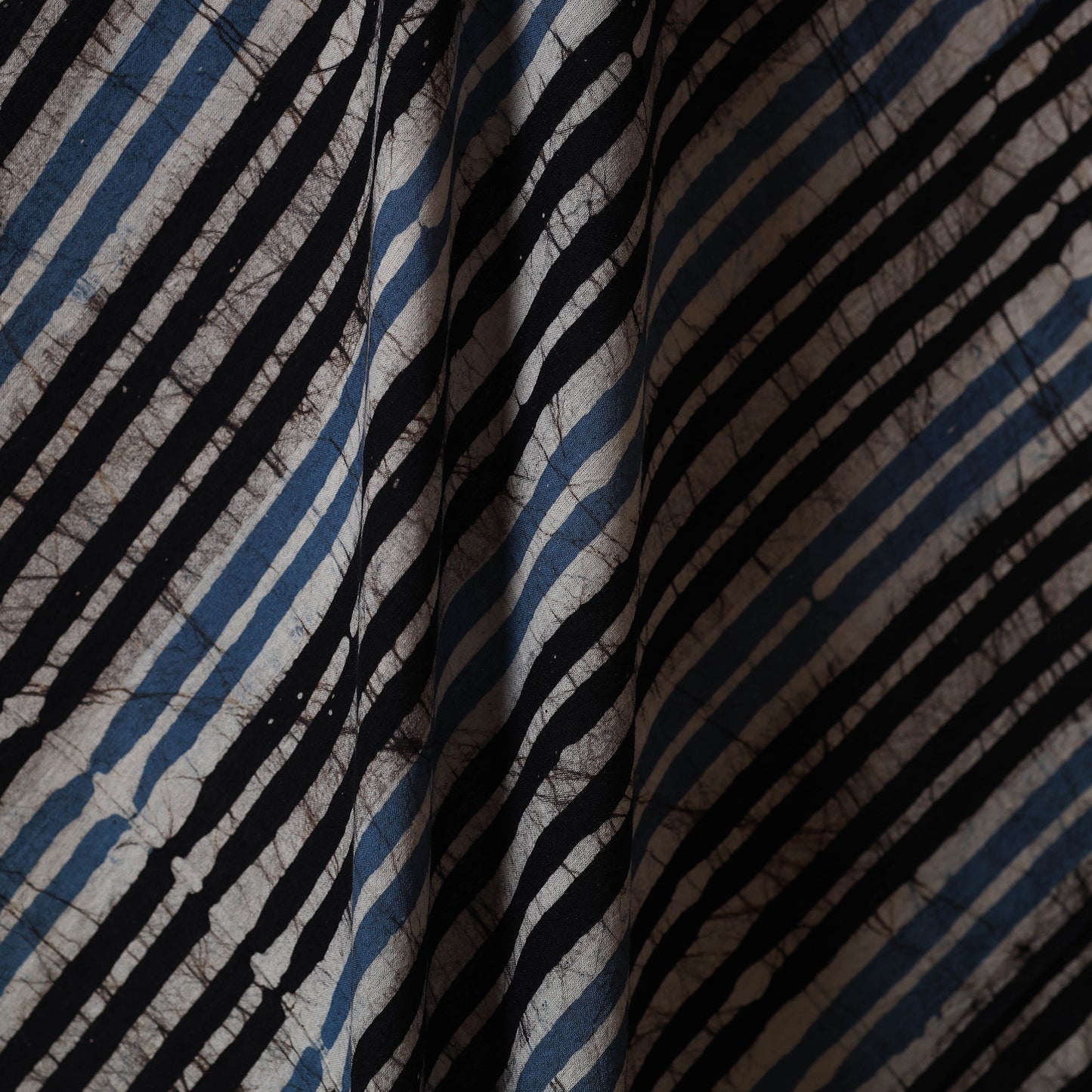 Black - cotton kutch batik fabric 20 - handcrafted