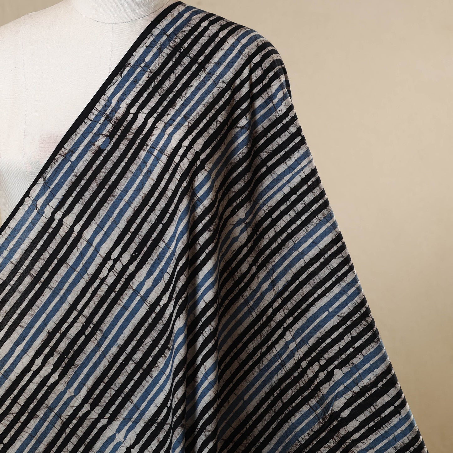 Black - cotton kutch batik fabric 20 - handcrafted