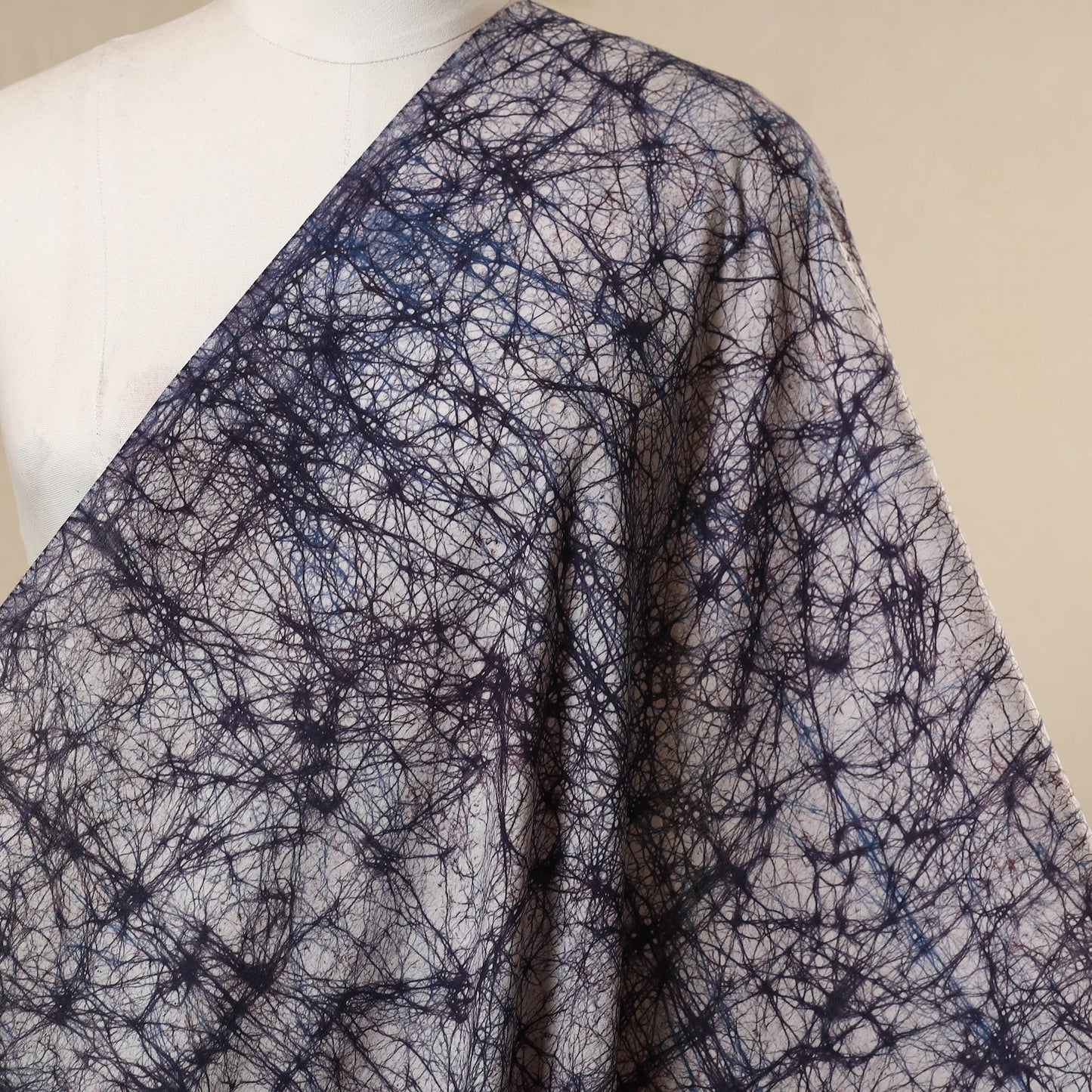 Black - cotton kutch batik fabric 36 - handcrafted