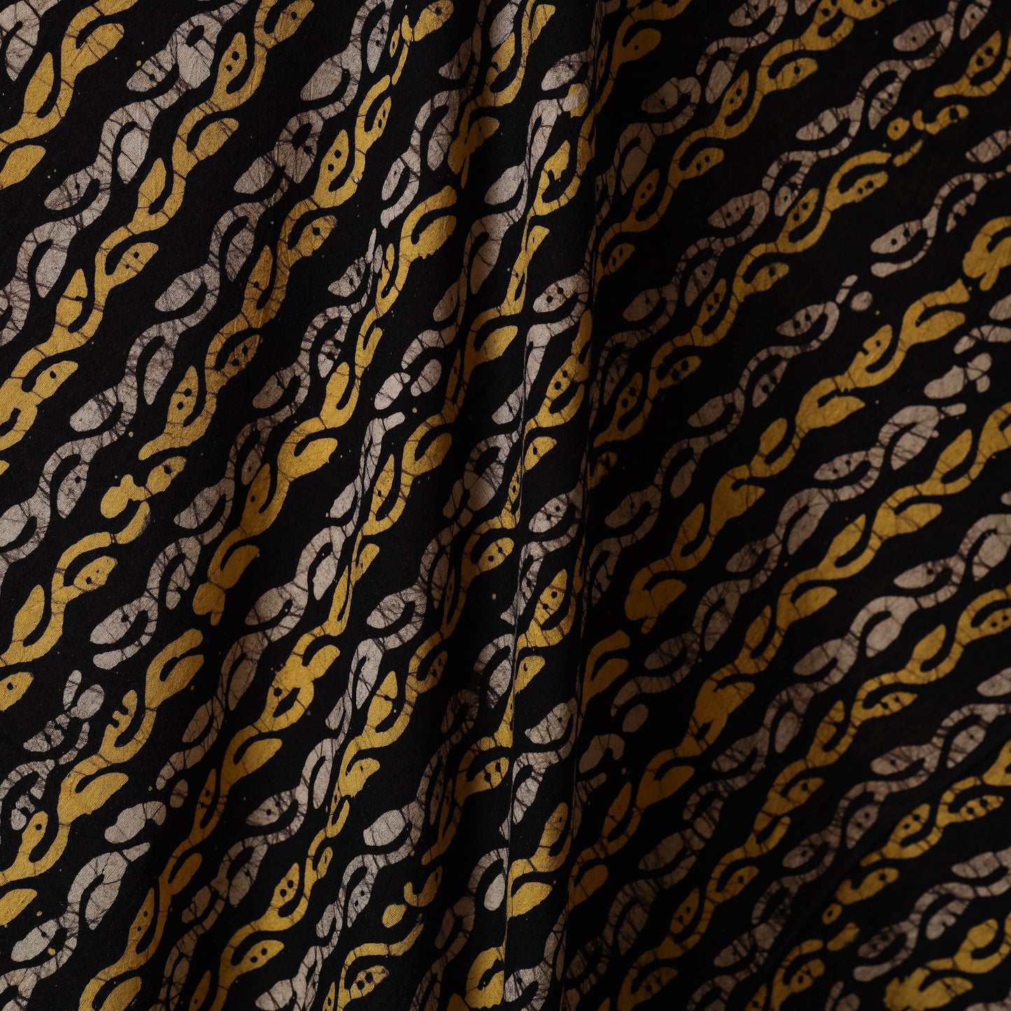 Black - cotton kutch batik fabric 29 - handcrafted