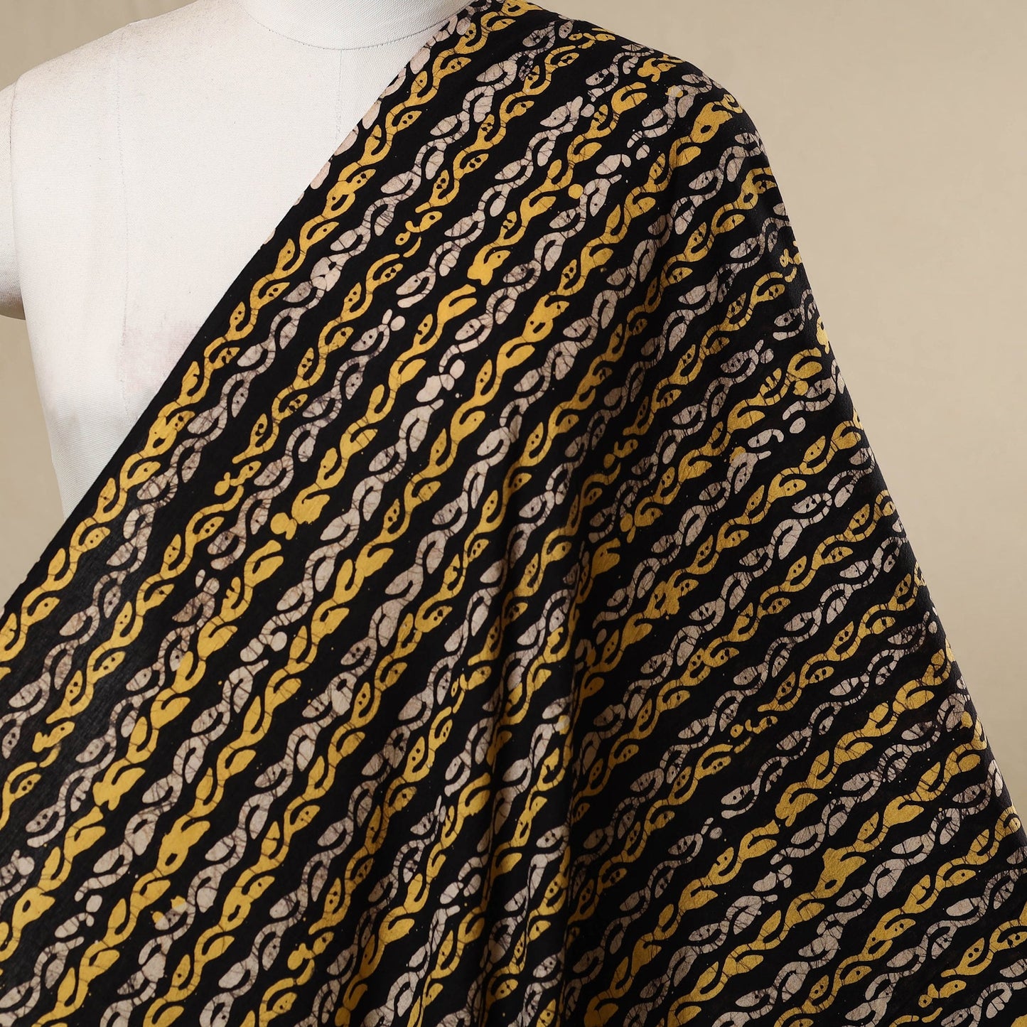 Black - cotton kutch batik fabric 29 - handcrafted