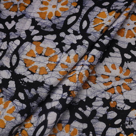Black Cotton Kutch Hand Batik Print Fabric