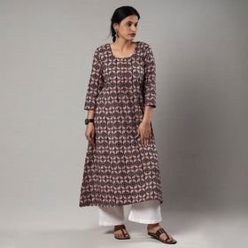 Buy Block Print Cotton A-Line Bagh Kurta For Women