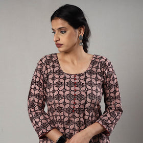 Buy Block Print Cotton A-Line Bagh Kurta For Women