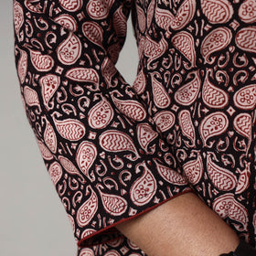 Buy Block Print Cotton A-Line Bagh Kurta For Women