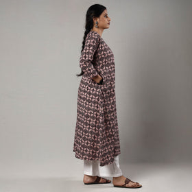 Buy Block Print Cotton A-Line Bagh Kurta For Women