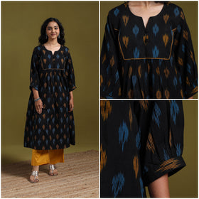 Cotton a-line pochampally ikat kurta for women 03