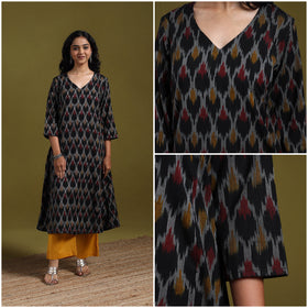 Cotton a-line pochampally ikat kurta for women 24
