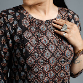 Buy Ajrakh Block Printed Cotton Long Kurta Online l iTokri.com