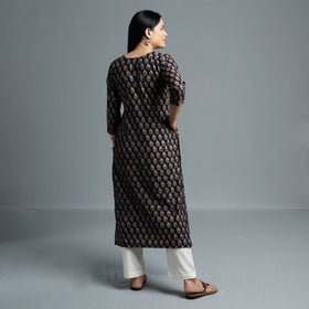 Buy Ajrakh Block Printed Cotton Long Kurta Online l iTokri.com