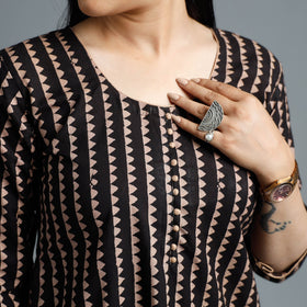  Ajrakh Block Printed Cotton Long Kurta for Women