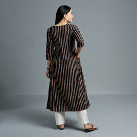  Ajrakh Block Printed Cotton Long Kurta for Women