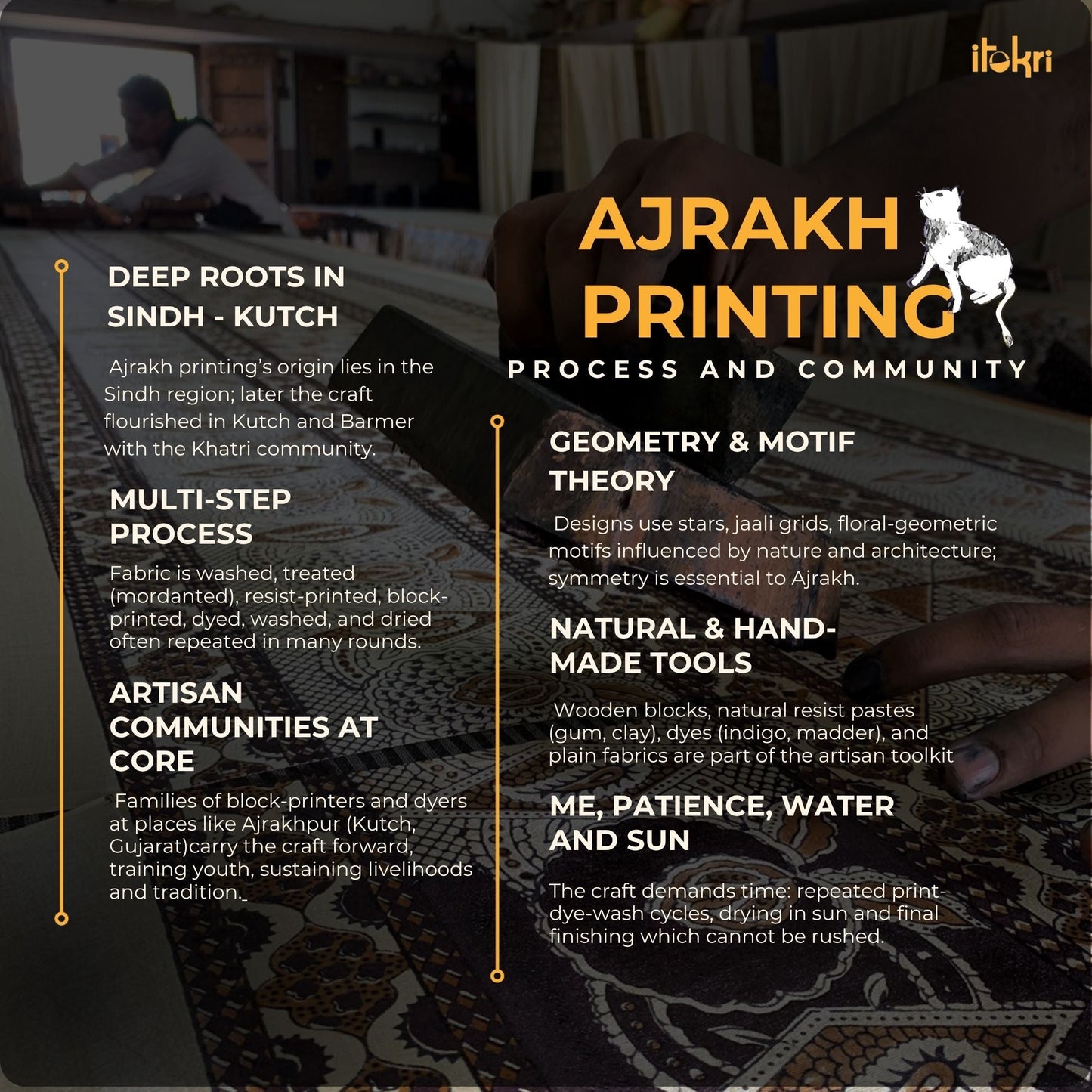 Black - cotton long kurta in prints of kutch - handcrafted