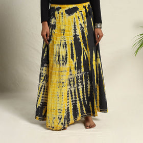Buy Black Cotton Long Shibori Tie-Dye Skirt