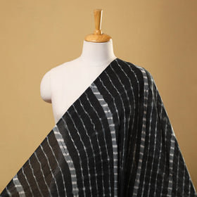 Black Cotton Mothra Tie-Dye Leheriya Fabric