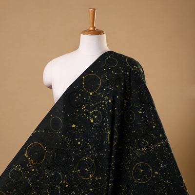 Black Block Print Cotton Natural Dyed Ajrakh Fabric