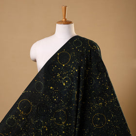 Black Block Print Cotton Natural Dyed Ajrakh Fabric