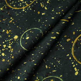 Black Block Print Cotton Natural Dyed Ajrakh Fabric